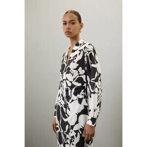 Area Stars Annie Dress Multi Floral Tiered Midi Ruffle High-Low S